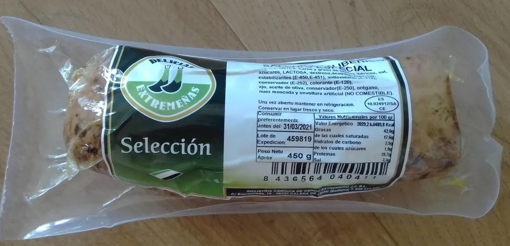 Salchichón ibérico cebo especial