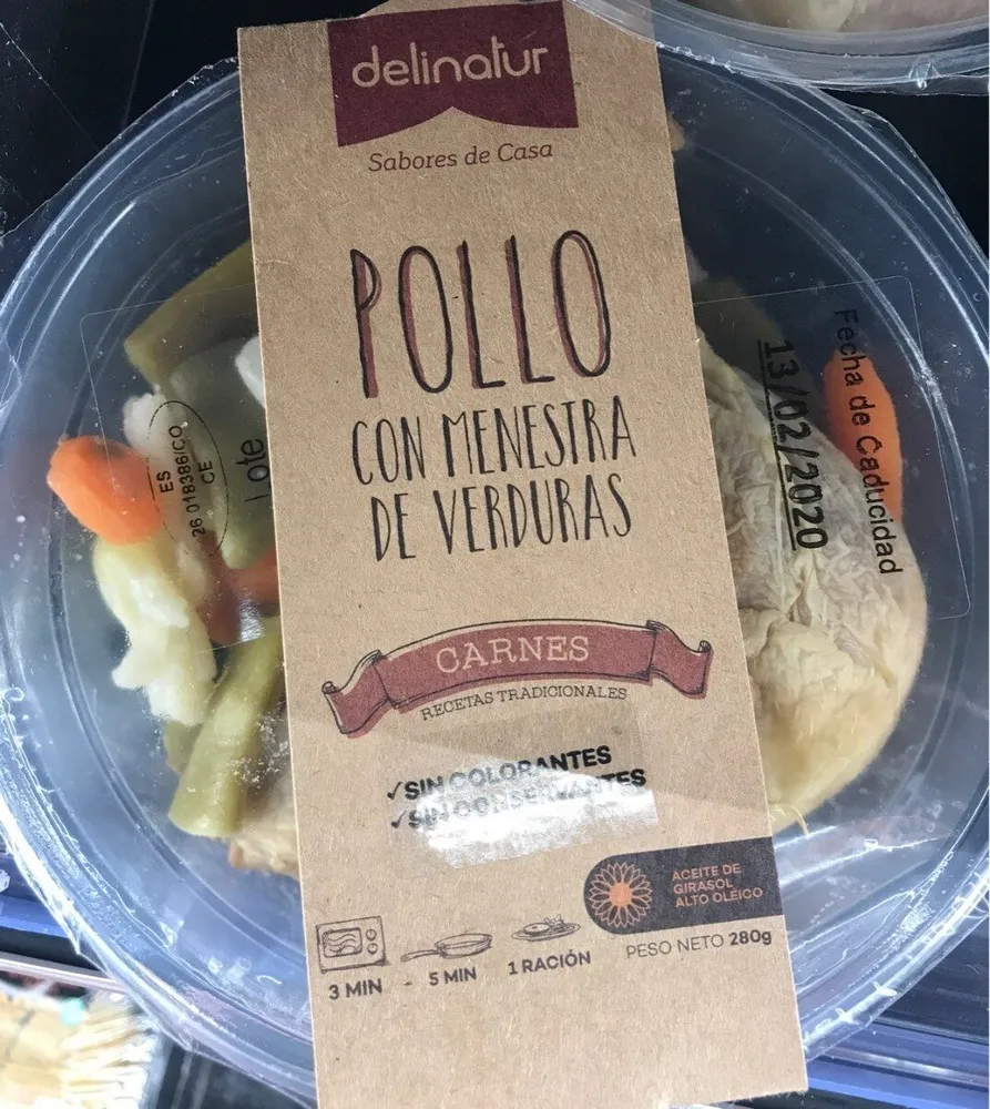 Pollo con menestra de verduras