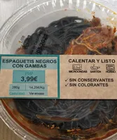 Espaguetis negros con gambas