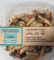 Pasta integral con verduras