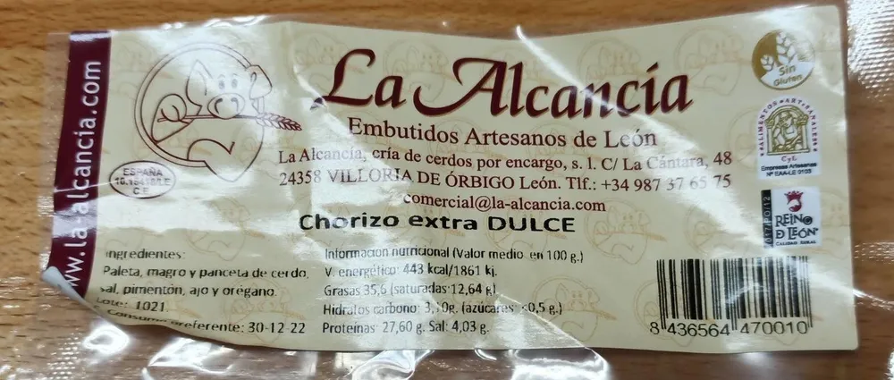 Chorizo extra dulce