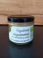 Hummus ecológico de garrofó con alcachofa y curry