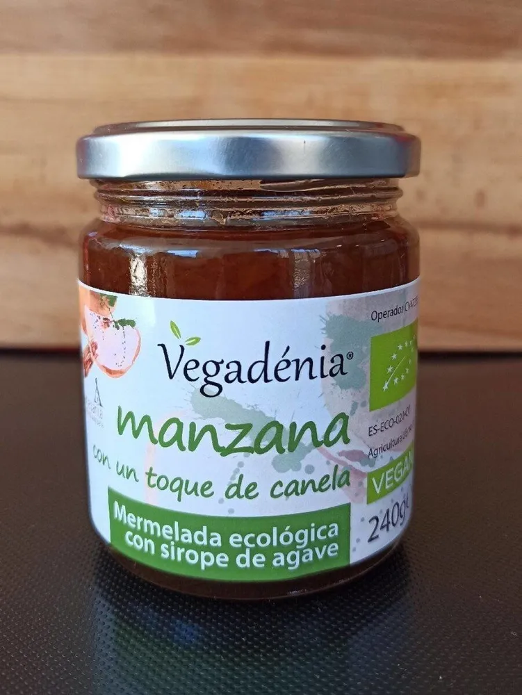 Mermelada ecológica de manzana con canela y sirope de agave