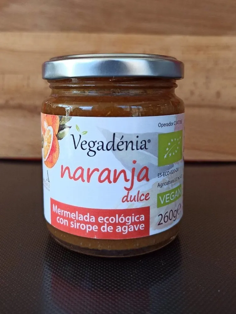 Mermelada ecológica de naranja dulce con sirope de agave