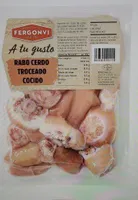 Rabo de cerdo troceado cocido