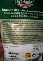 Muslito de pollo asado relleno