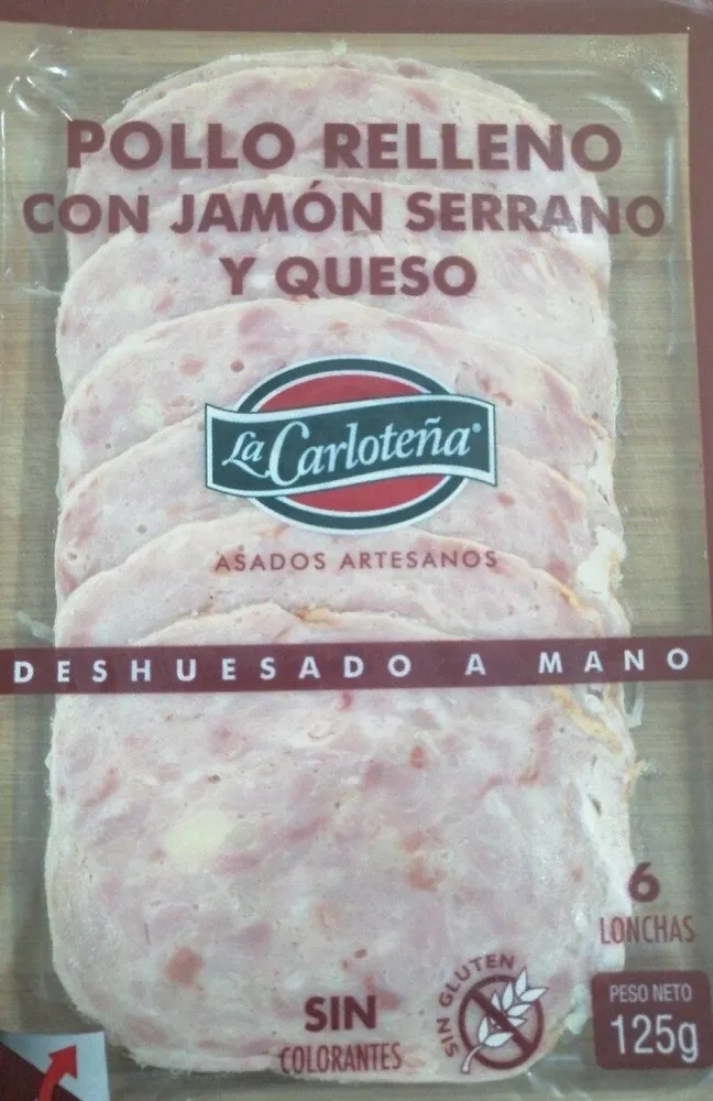 Pollo relleno con jamón serrano y queso asado al horno