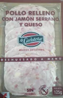 Pollo relleno con jamón serrano y queso asado al horno