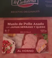 Muslo de pollo asado con jamón serrano y queso