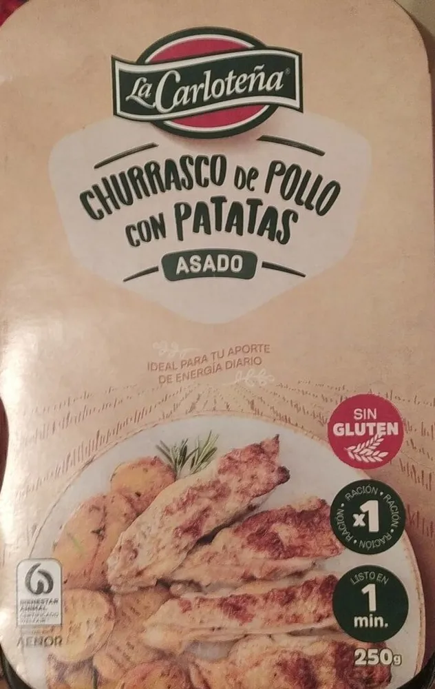 Churrasco de pollo asado con patatas