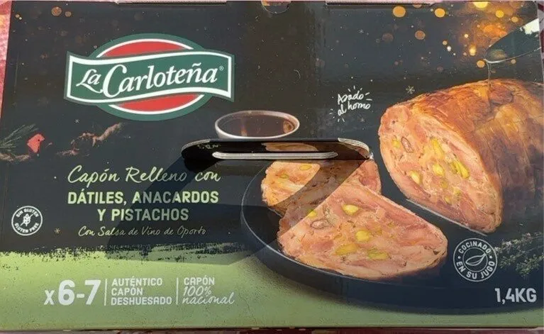 Capón relleno con salsa de oporto