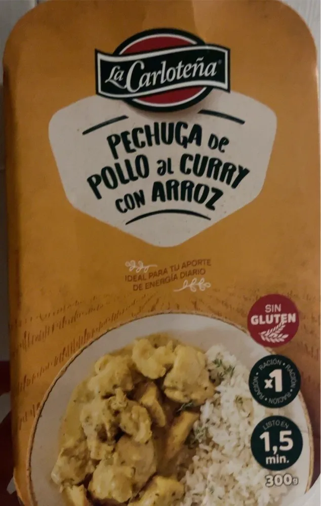 Pechuga de pollo al curry con arroz