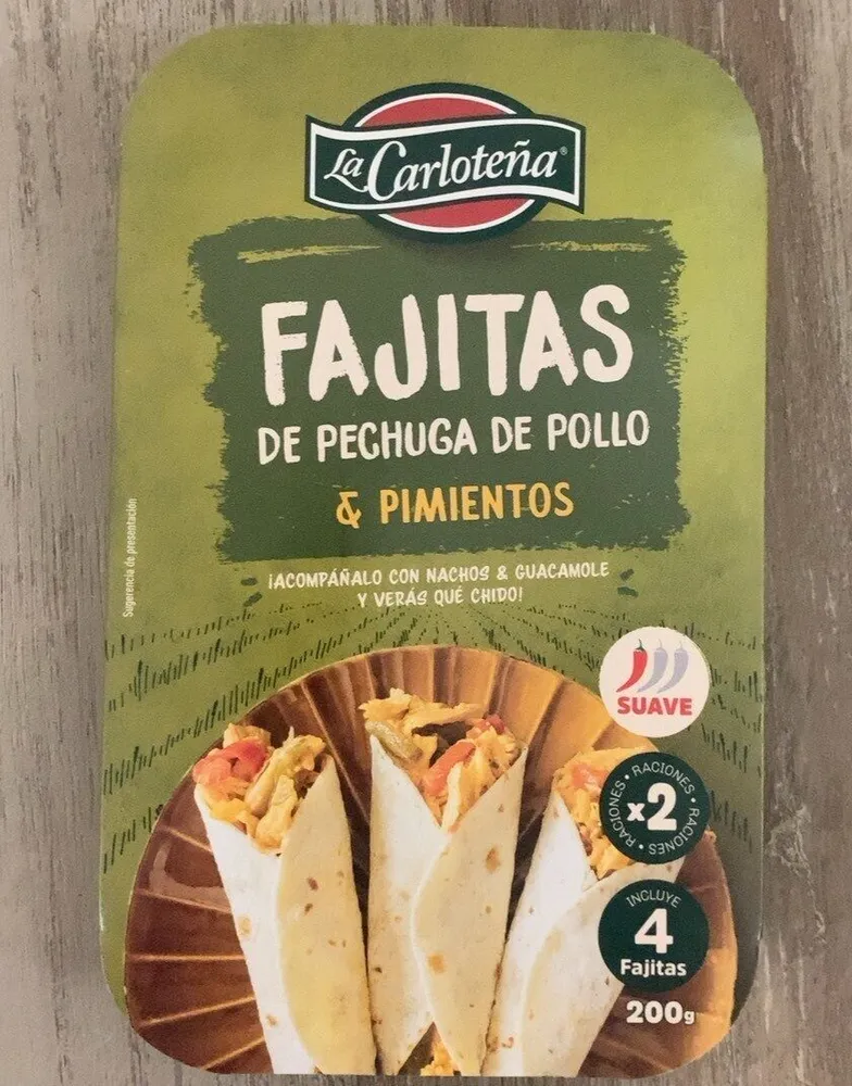 Fajitas de pechuga de pollo y pimientos