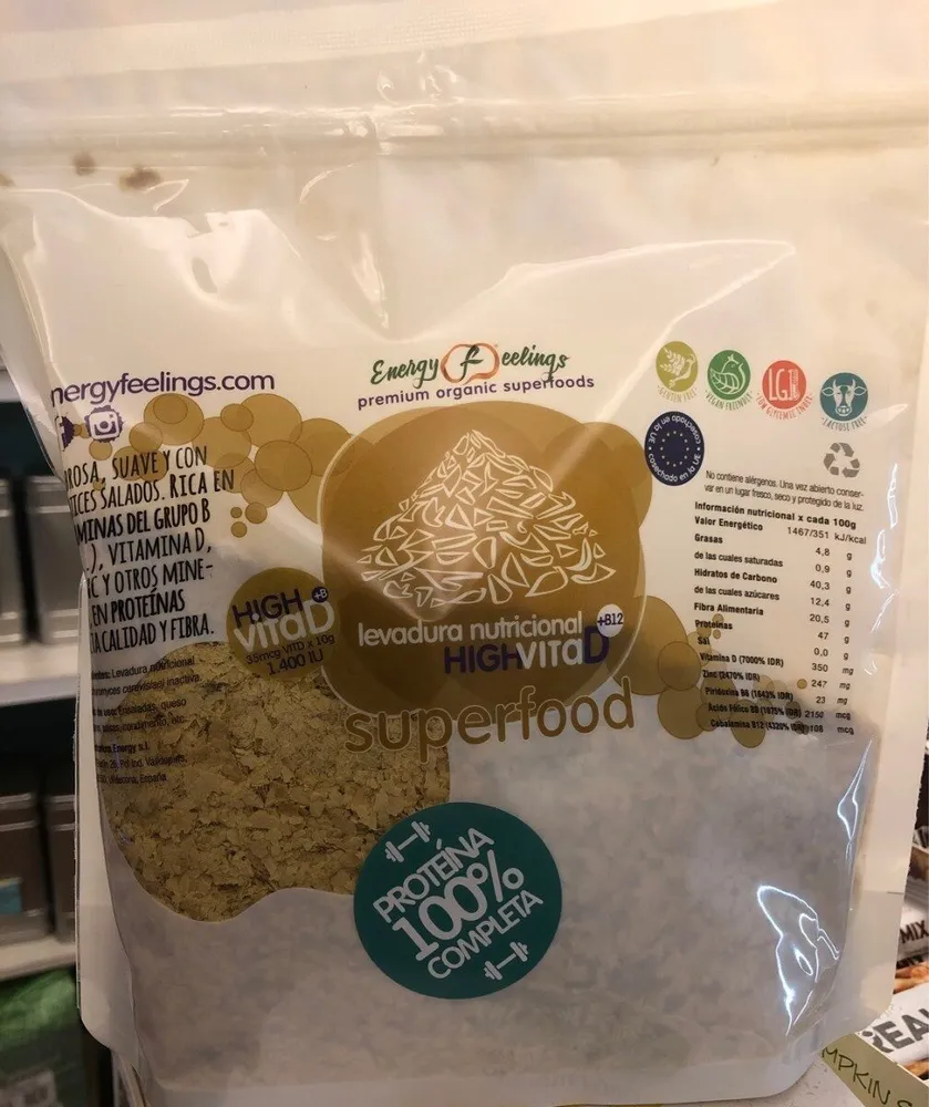 Levadura nutricional HIGH vitamina D+B12