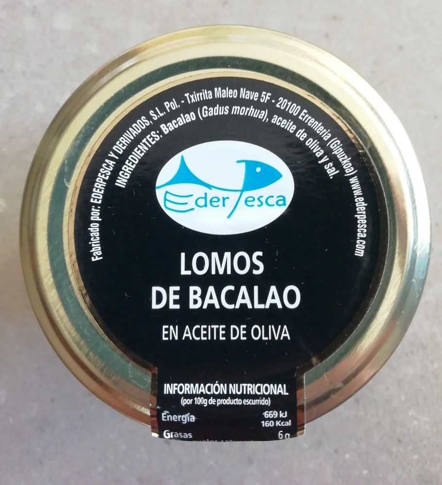 Lomos de bacalao en aceite de oliva