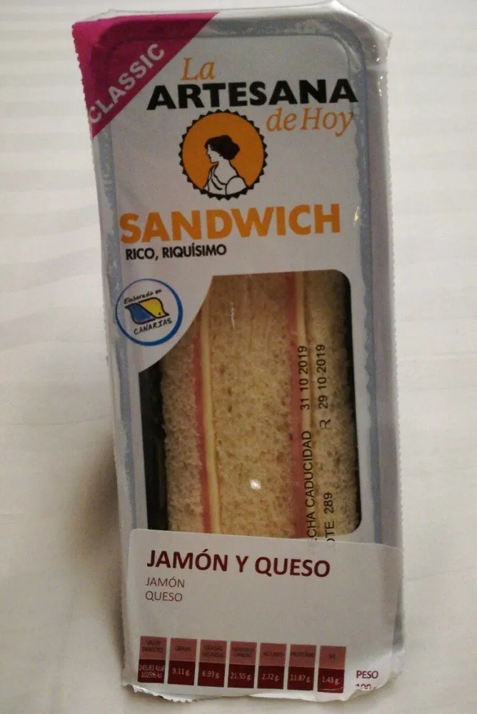 Sándwich Jamón y Queso