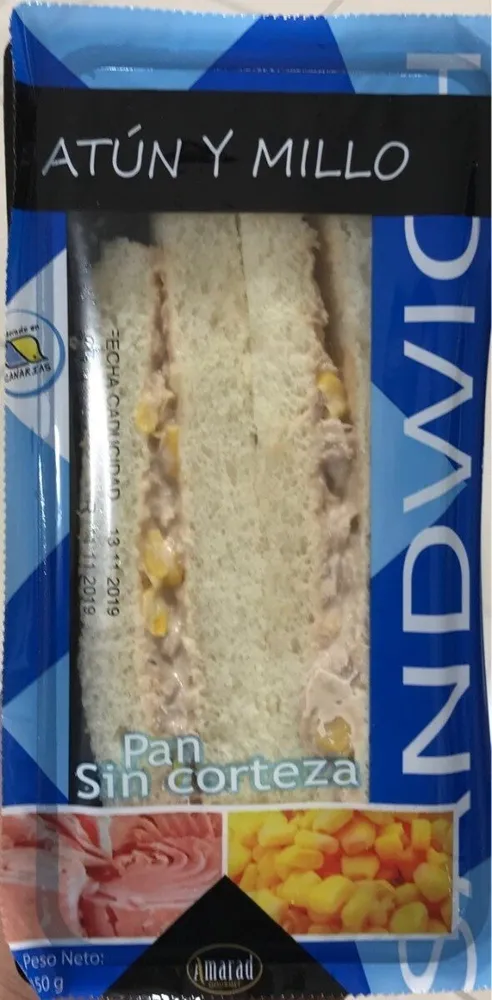 Sándwich atún y millo