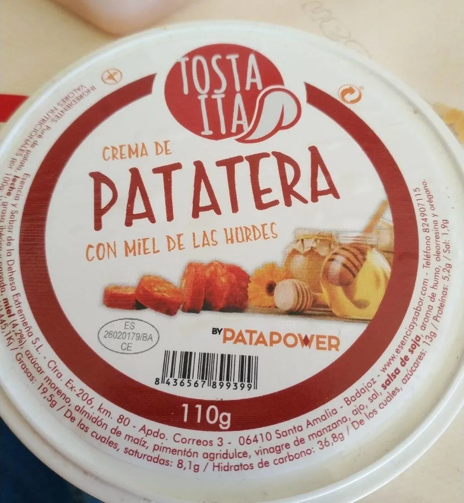 Crema de patatera con miel de las hurdes