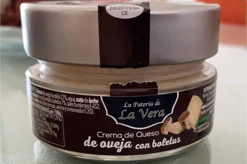 Crema de queso de oveja con boletus