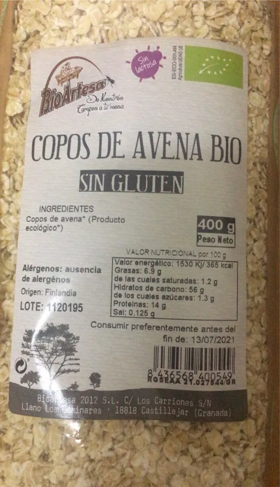 Copos de avena bio