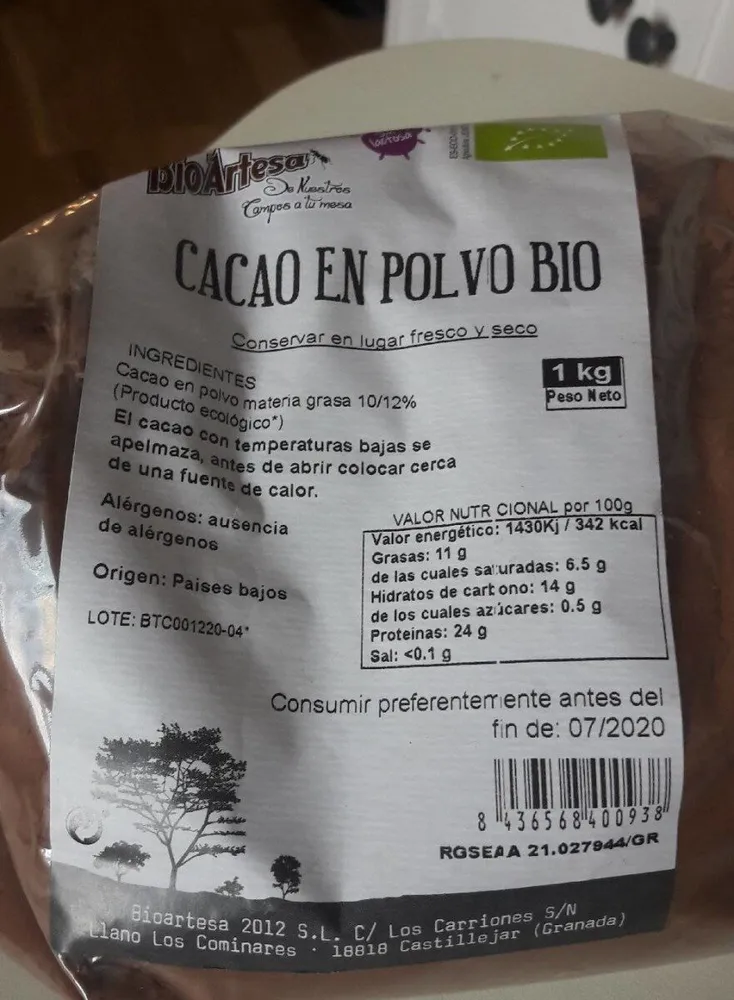 Cacao en polvo bio