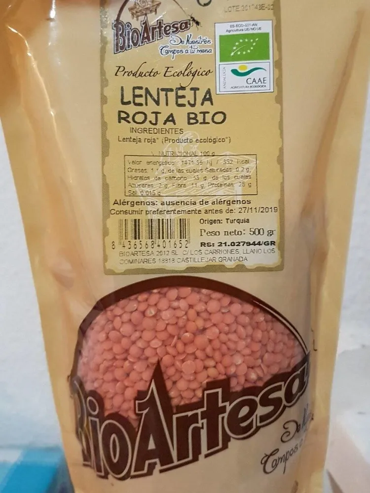 Lenteja roja bio