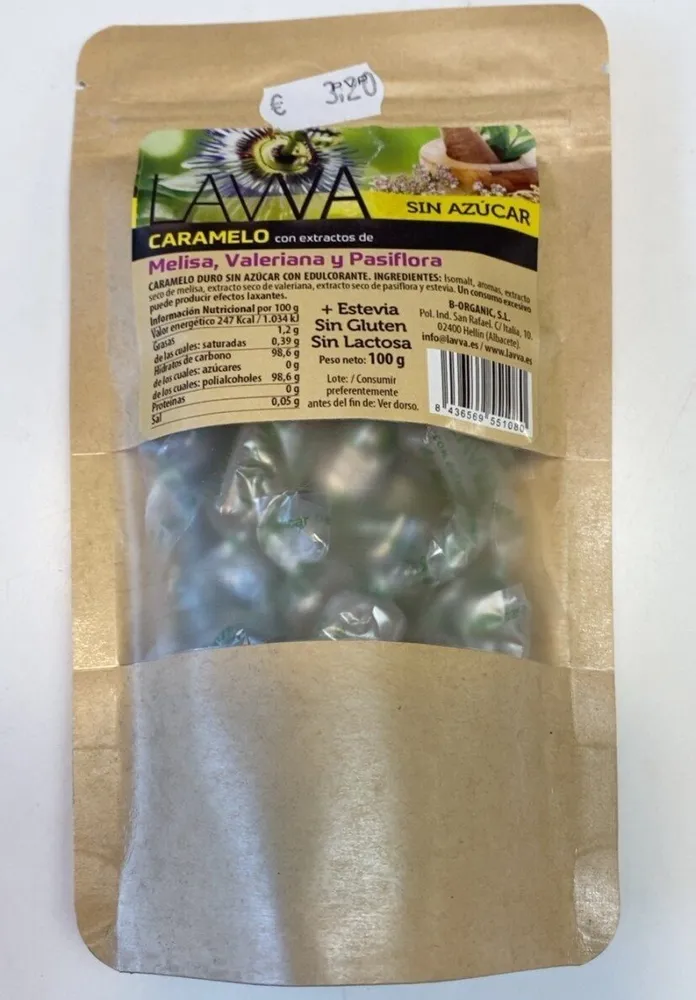 Caramelo melisa, valeriana y pasiflora