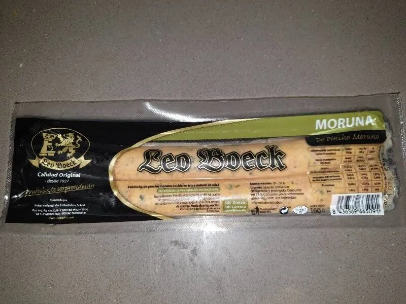 Salchichas morunas cocidas de pinchos de cerdo