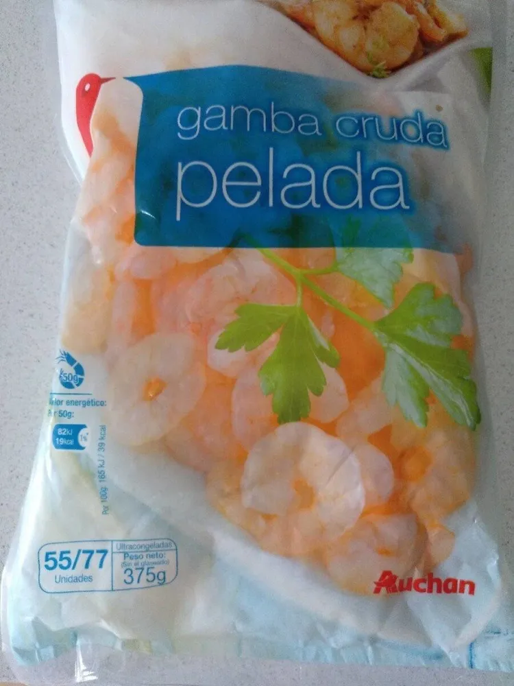 Gamba cruda pelada