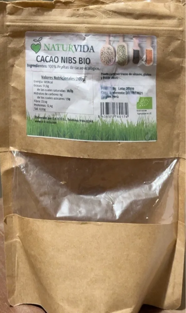 Cacao nibs bio