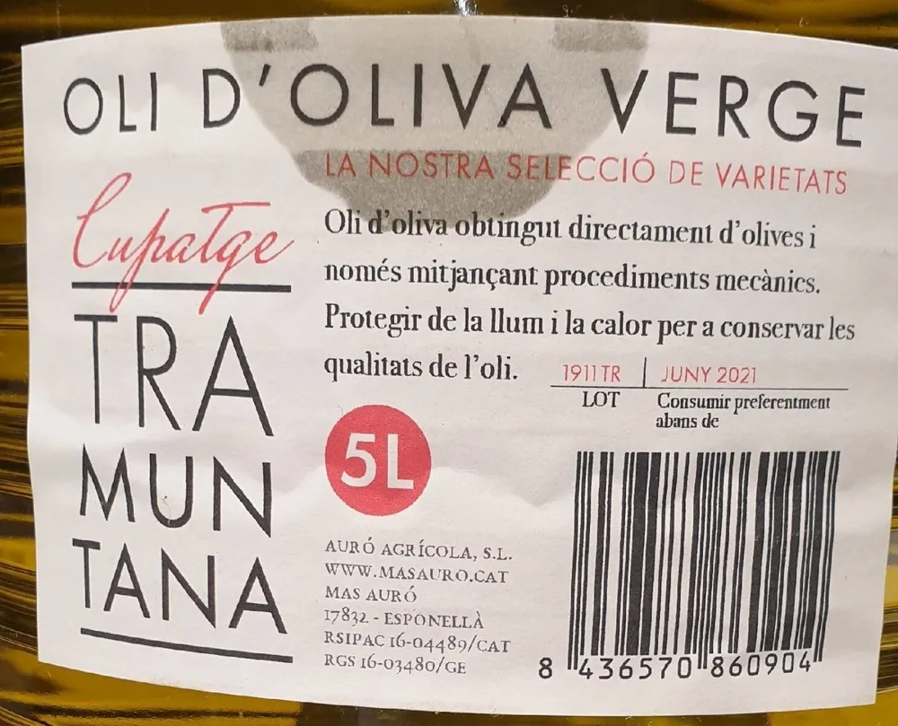 Oli d'oliva verge