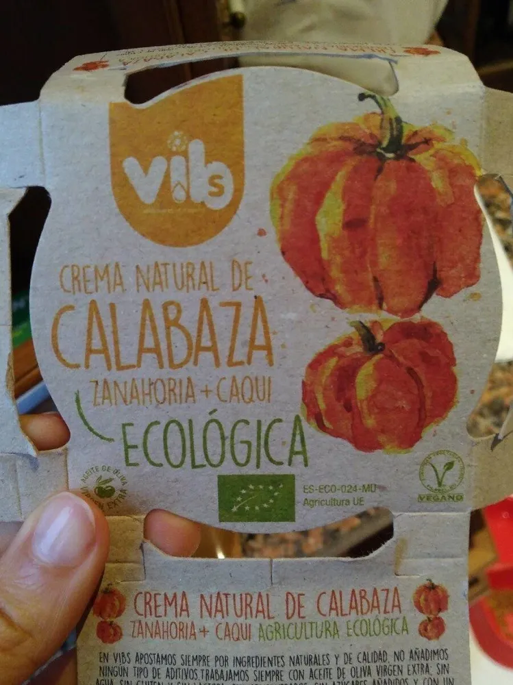 Crema natural de calabaza zanahoria y caqui