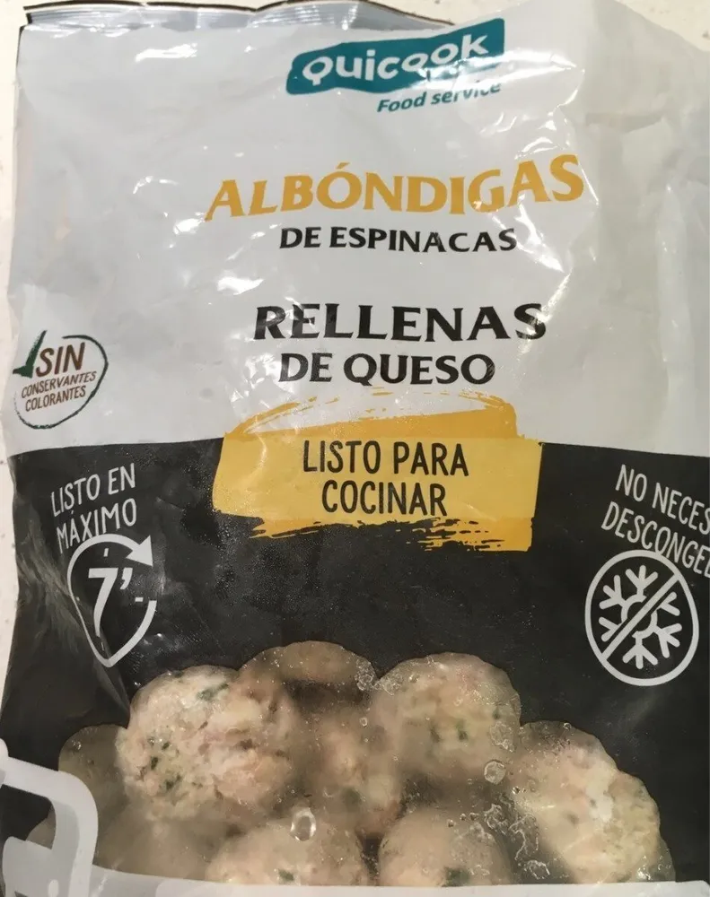 Albóndigas de espinacas rellenas de queso