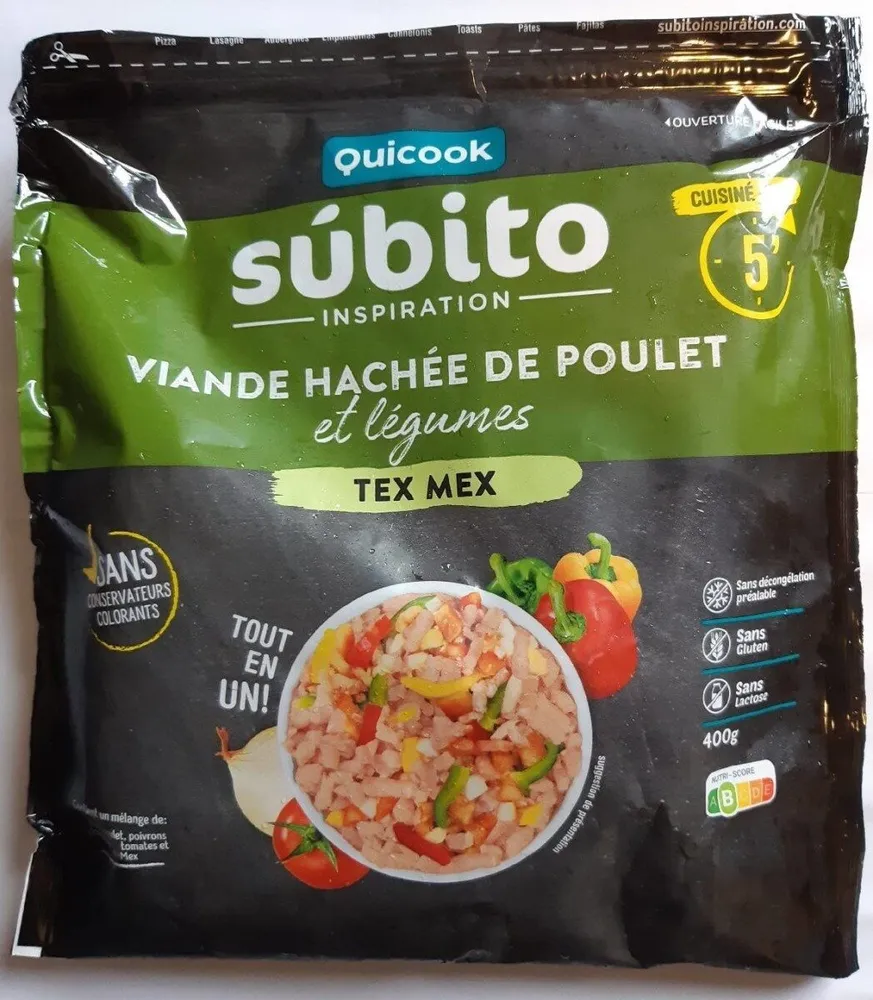 Viande hachée de poulet et légumes