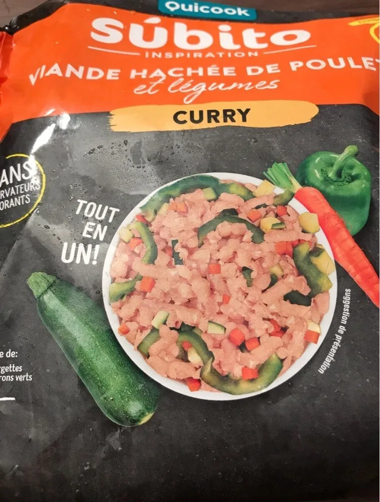 Subito viande hachee de poulet et legumes au curry