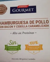 Hamburguesa de pollo y cebolla