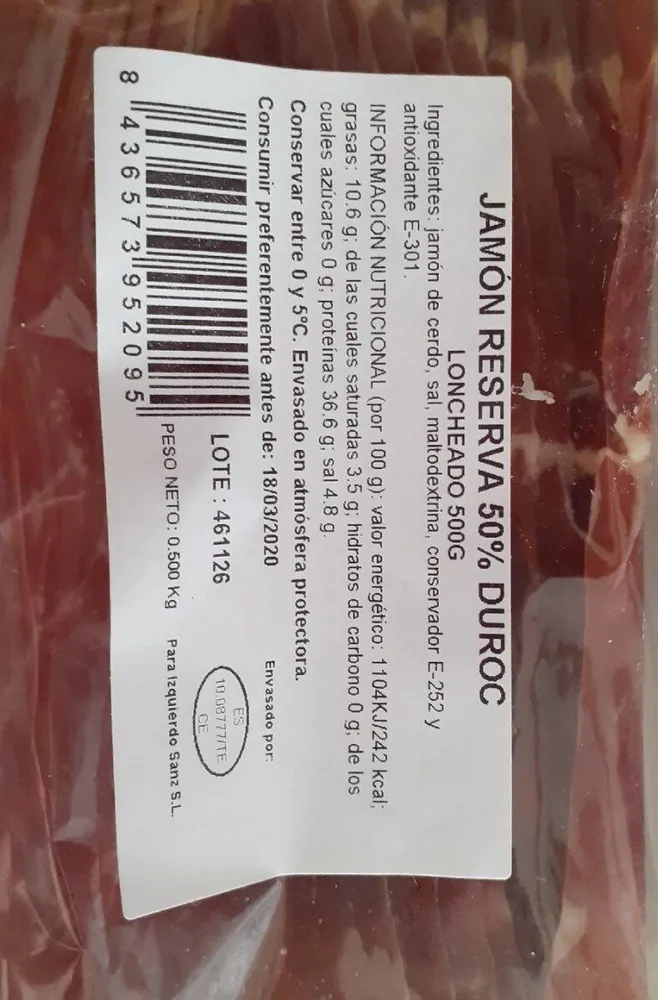 Jamón Reserva 50% DUROC