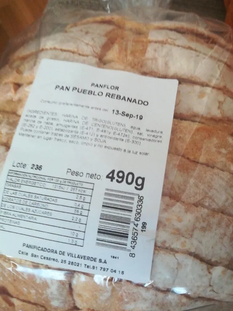 Pan pueblo rebanado