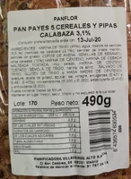 Pan payes 5 cereales y pipas calabaza