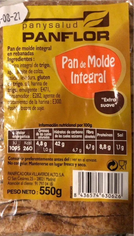 Pan de molde integral