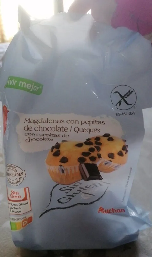 Magdalenas con pepitas de chocolate