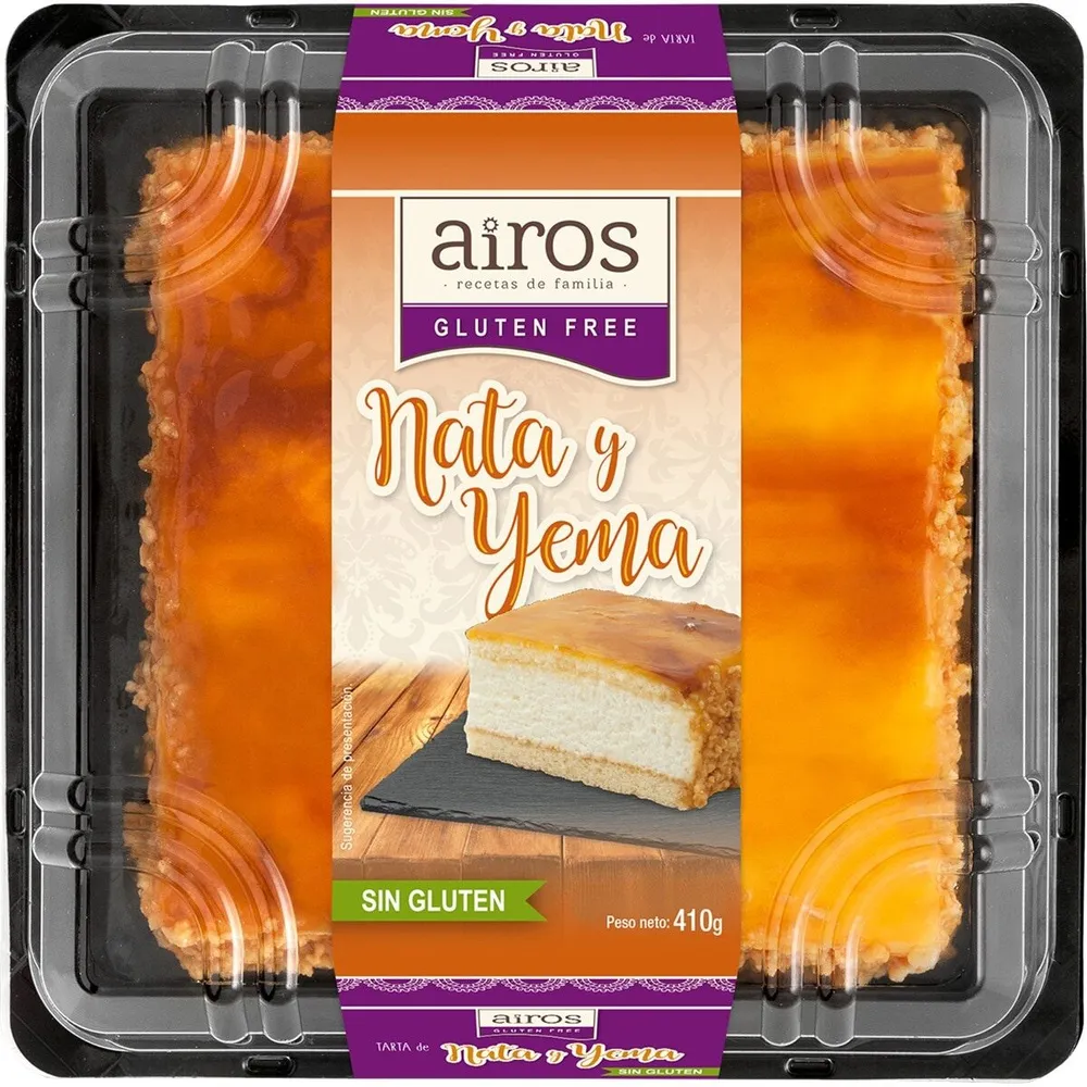 Tarta de nata y yema sin gluten
