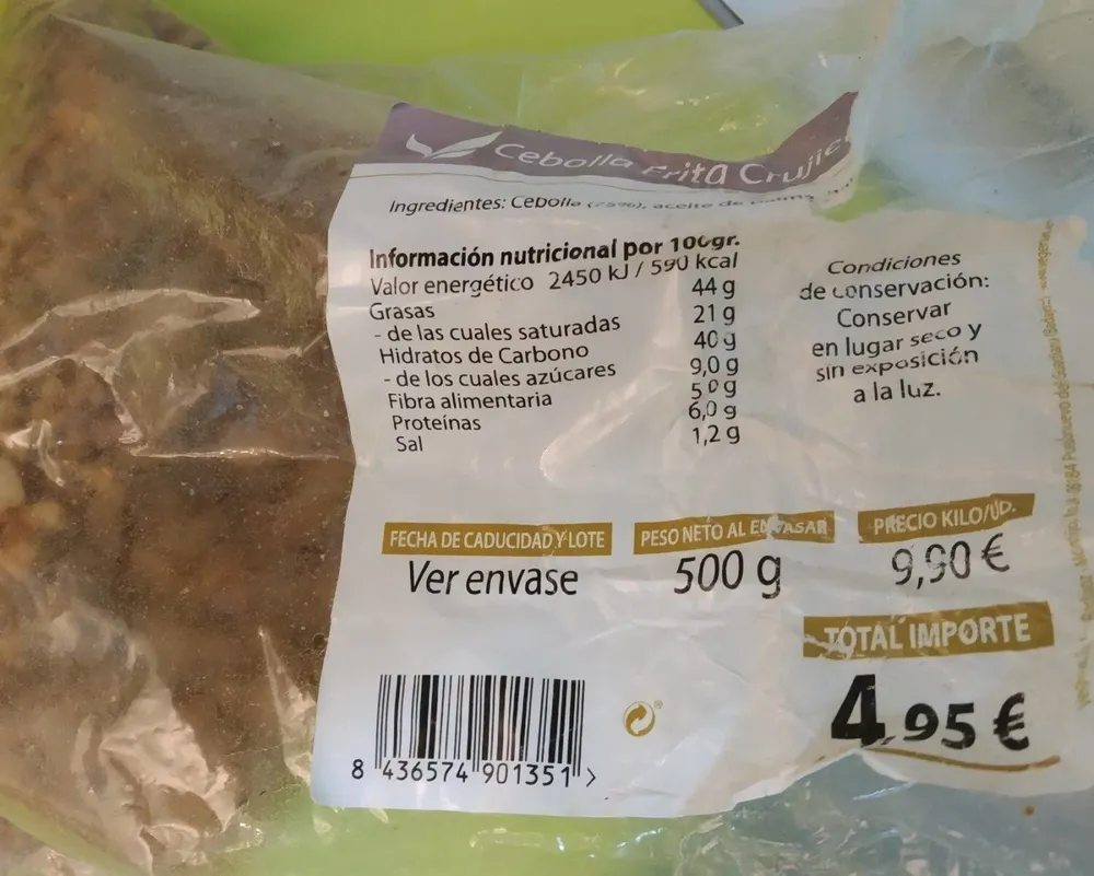 Cebolla frita crujiente