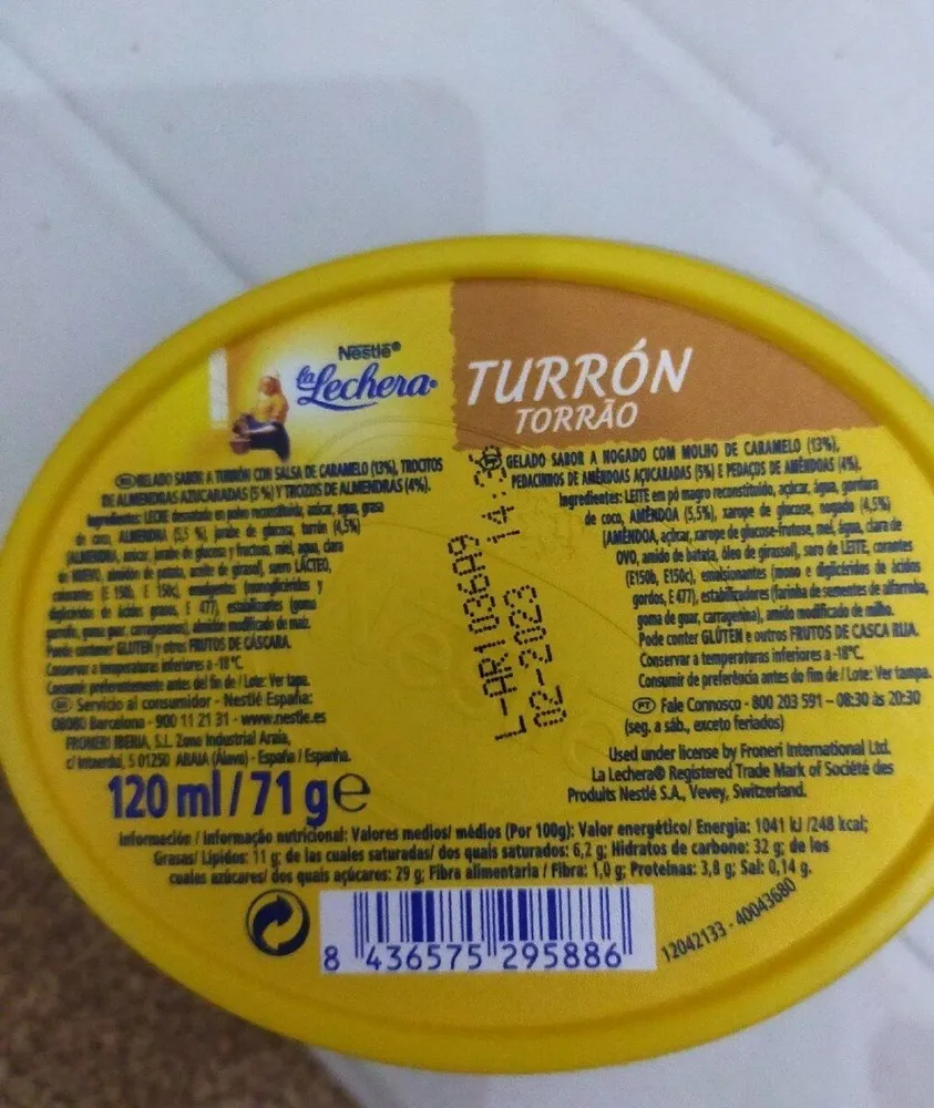 Helado turron