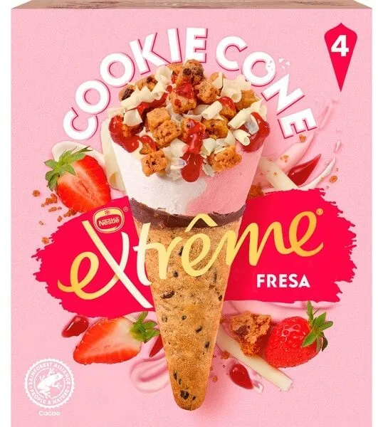 Cookie cône exteme fraise