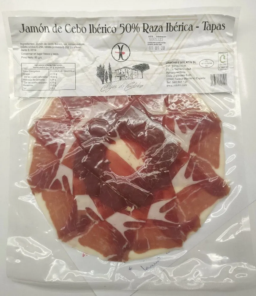 Jamon iberico cebo 50% Raza Iberica - Tapas