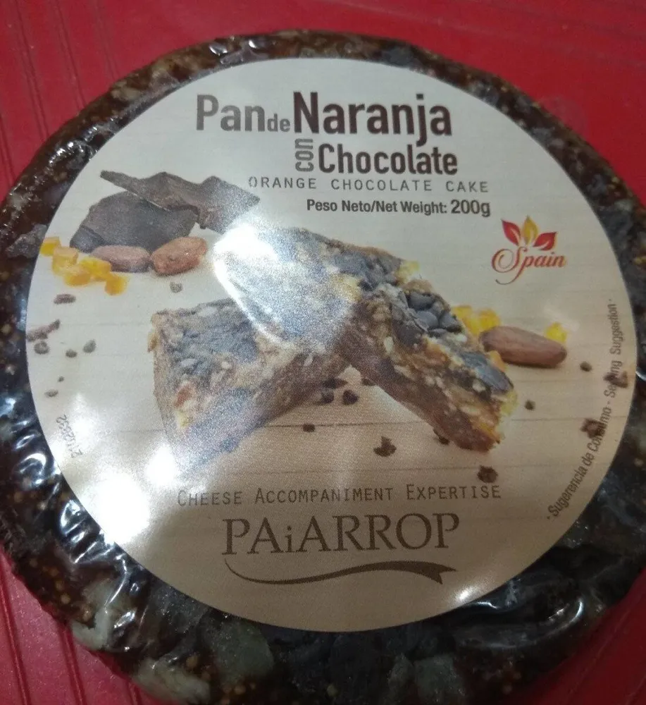 Pan de naranja con chocolate