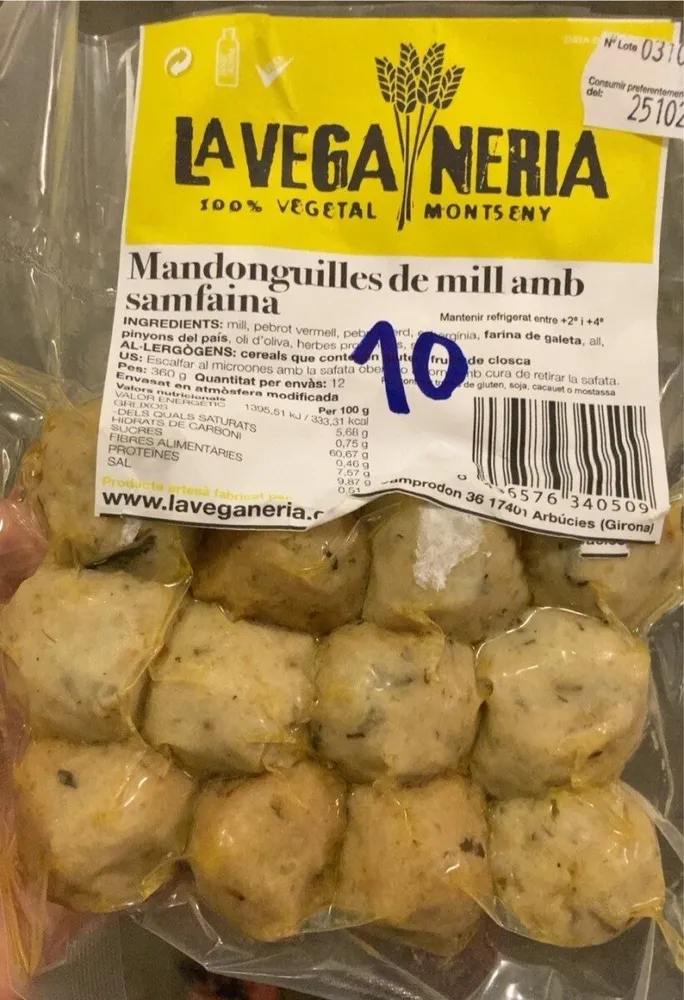 Mandonguilles de mill amb samfaina