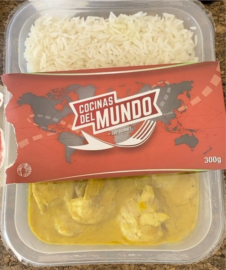 Pollo curry madras con arroz basmati
