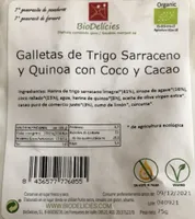 Galletas de Trigo Sarraceno y Quinoa con Coco y Cacao